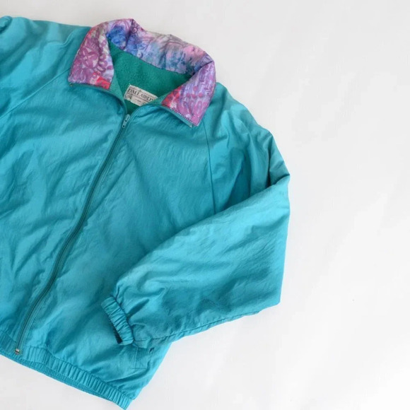 Vintage  D'Allairds Vintage Teal Zip Up Windbreaker - Picture 6 of 15